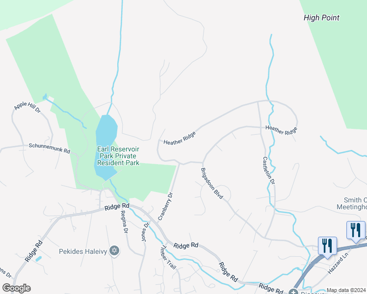 map of restaurants, bars, coffee shops, grocery stores, and more near 10 Heather Ridge in Woodbury