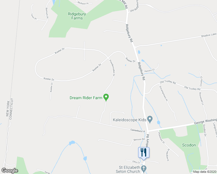 map of restaurants, bars, coffee shops, grocery stores, and more near 46 Powdermaker Drive in Ridgefield