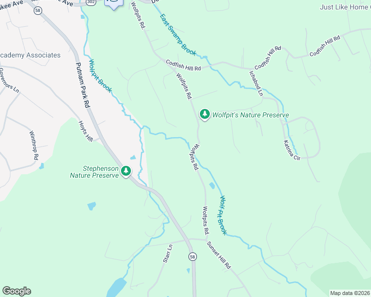 map of restaurants, bars, coffee shops, grocery stores, and more near 62 Wolfpits Road in Bethel