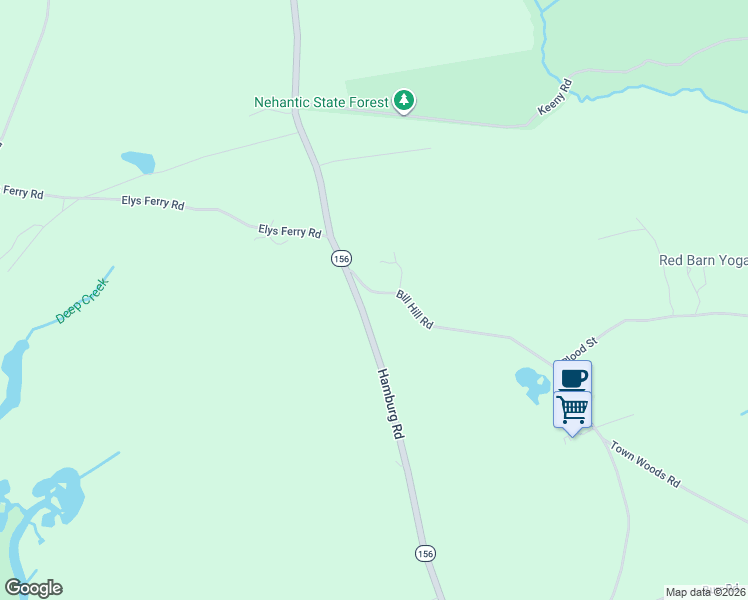 map of restaurants, bars, coffee shops, grocery stores, and more near 144 Bill Hill Road in Lyme