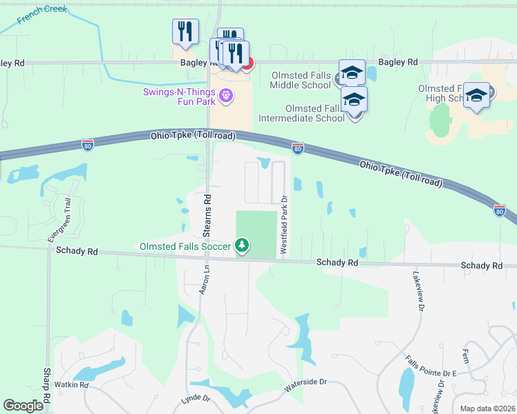 map of restaurants, bars, coffee shops, grocery stores, and more near 27061 Ashton Drive in Cuyahoga County
