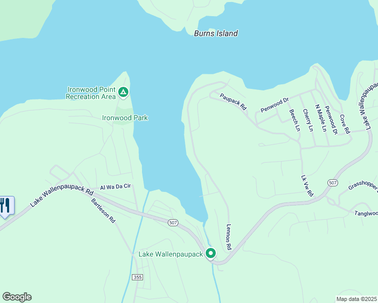 map of restaurants, bars, coffee shops, grocery stores, and more near Lennon Road in Greentown