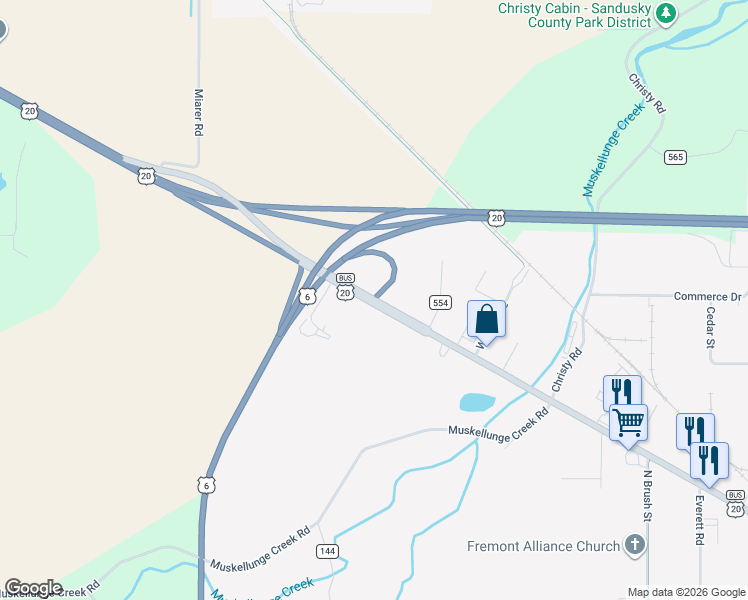 map of restaurants, bars, coffee shops, grocery stores, and more near 2900 West State Street in Fremont