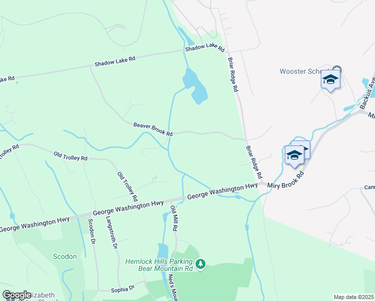 map of restaurants, bars, coffee shops, grocery stores, and more near 27 Beaver Brook Road in Ridgefield
