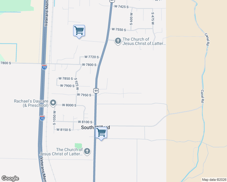 map of restaurants, bars, coffee shops, grocery stores, and more near 716 West 7950 South in Willard