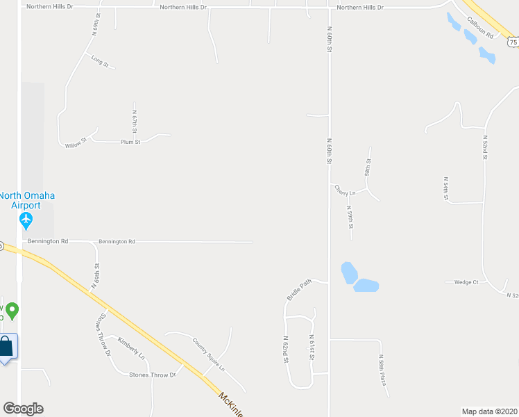 map of restaurants, bars, coffee shops, grocery stores, and more near 6242 Bennington Road in Omaha