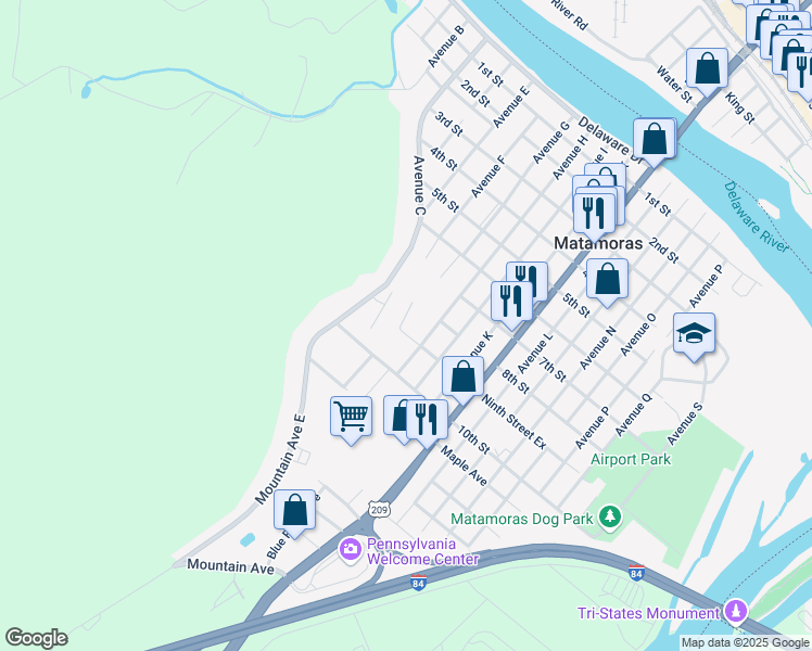 map of restaurants, bars, coffee shops, grocery stores, and more near 903 Avenue H in Matamoras