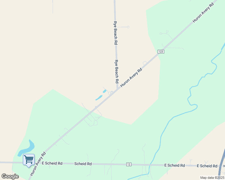 map of restaurants, bars, coffee shops, grocery stores, and more near 2705 Huron Avery Road in Huron