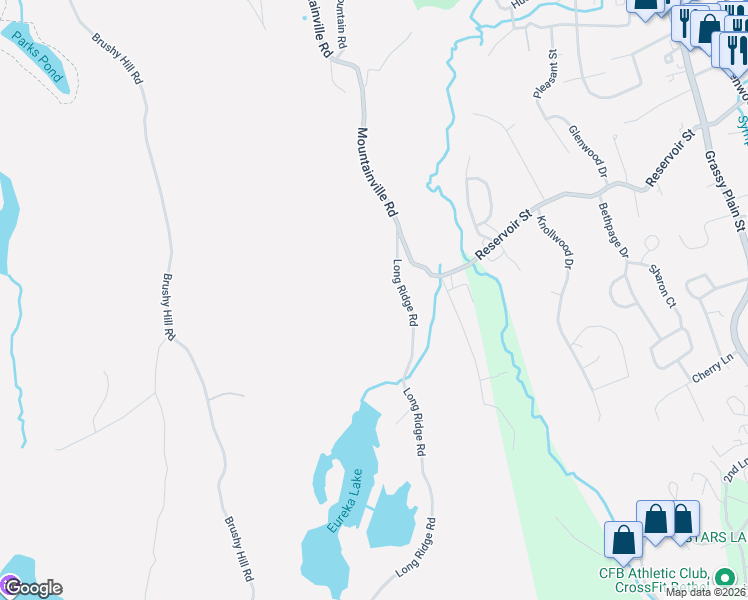 map of restaurants, bars, coffee shops, grocery stores, and more near 9 Long Ridge Road in Danbury
