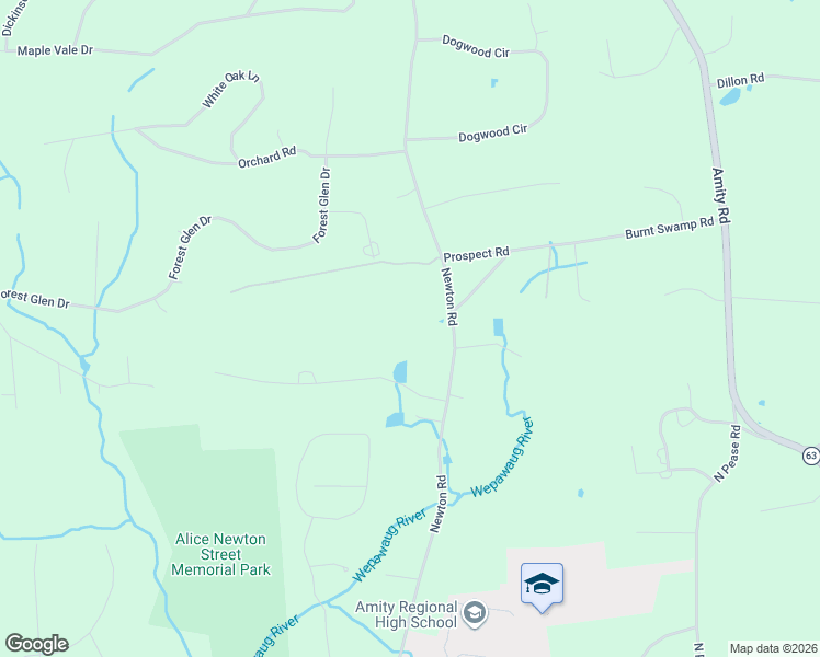 map of restaurants, bars, coffee shops, grocery stores, and more near 108 Newton Road in Woodbridge