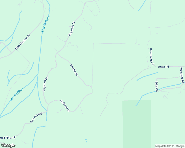 map of restaurants, bars, coffee shops, grocery stores, and more near Muledeer Drive in Siskiyou County