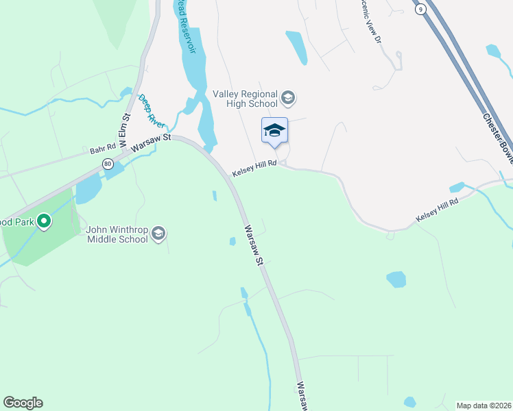 map of restaurants, bars, coffee shops, grocery stores, and more near 101 Warsaw Street in Deep River