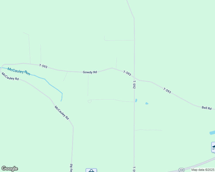 map of restaurants, bars, coffee shops, grocery stores, and more near 2100 Gowdy Road in Fryburg