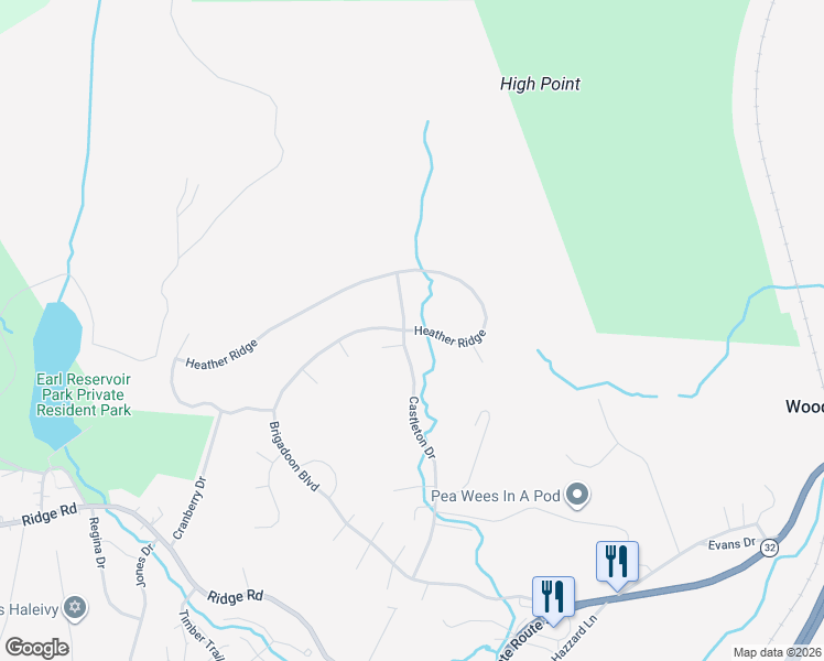 map of restaurants, bars, coffee shops, grocery stores, and more near 22 Castleton Drive in Woodbury
