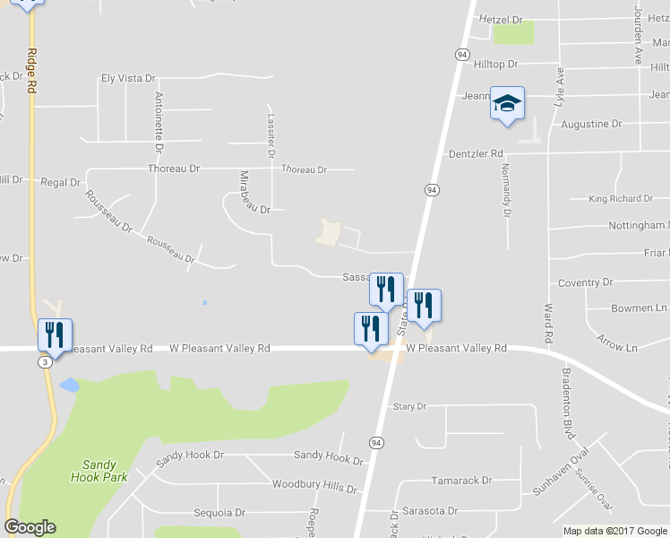 map of restaurants, bars, coffee shops, grocery stores, and more near 5106 Sassafras Drive in Parma