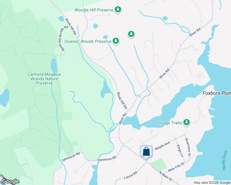map of restaurants, bars, coffee shops, grocery stores, and more near 22 Book Hill Road in Essex