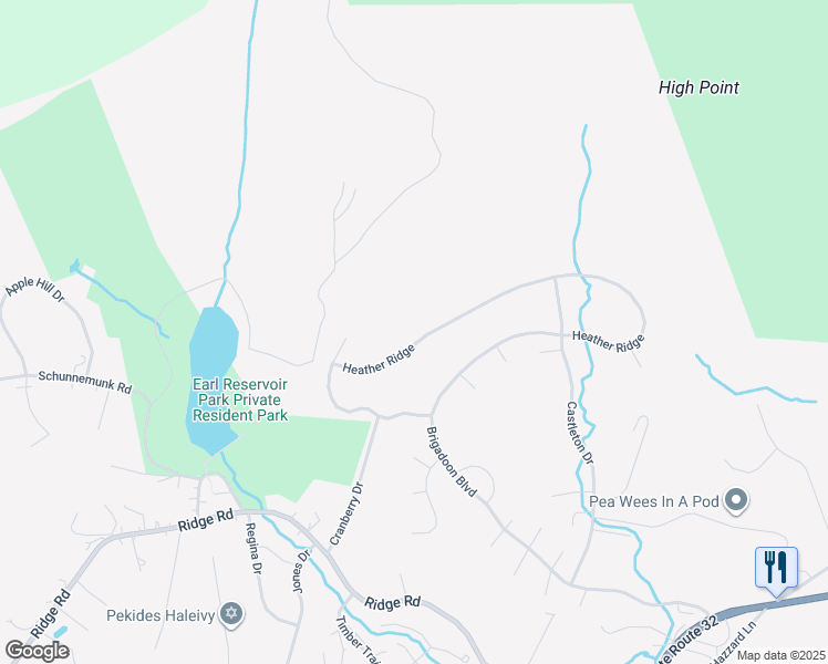 map of restaurants, bars, coffee shops, grocery stores, and more near 13 Heather Ridge in Woodbury