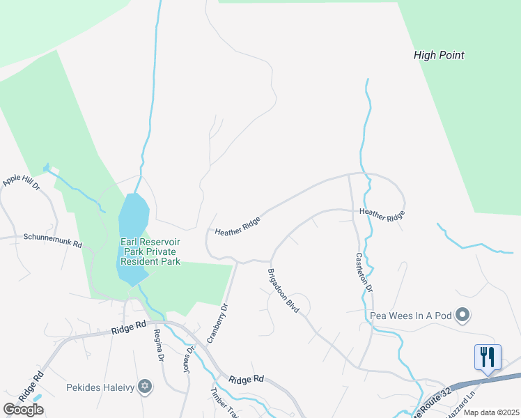 map of restaurants, bars, coffee shops, grocery stores, and more near 13 Heather Ridge in Woodbury