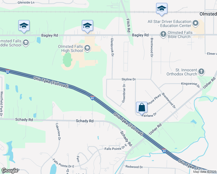 map of restaurants, bars, coffee shops, grocery stores, and more near 8535 Homestead Drive in Cuyahoga County