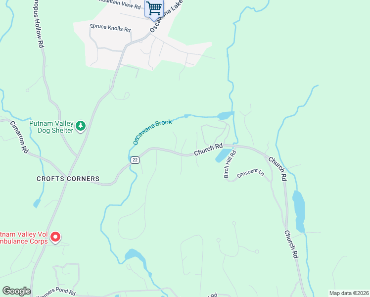 map of restaurants, bars, coffee shops, grocery stores, and more near 310 Church Road in Putnam Valley