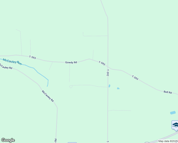 map of restaurants, bars, coffee shops, grocery stores, and more near 2100 Gowdy Road in Fryburg
