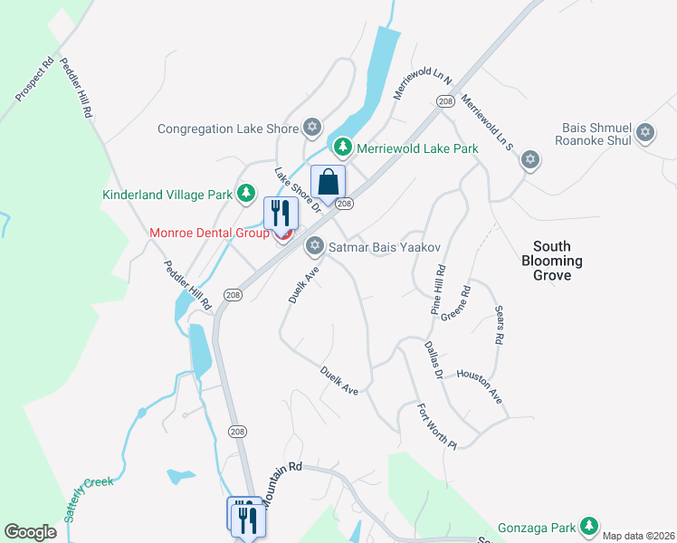 map of restaurants, bars, coffee shops, grocery stores, and more near 81 Duelk Avenue in Monroe