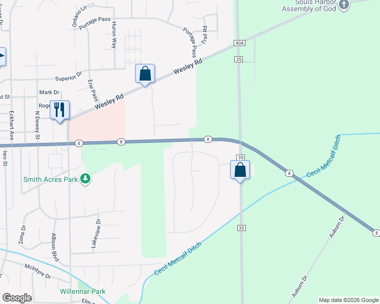 map of restaurants, bars, coffee shops, grocery stores, and more near 109 Steeplechase Drive in Auburn