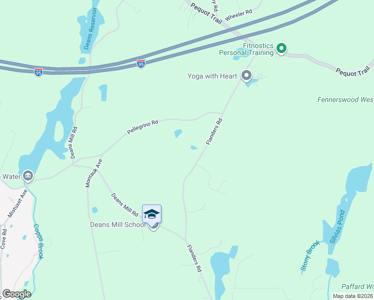 map of restaurants, bars, coffee shops, grocery stores, and more near 279 Flanders Road in Stonington