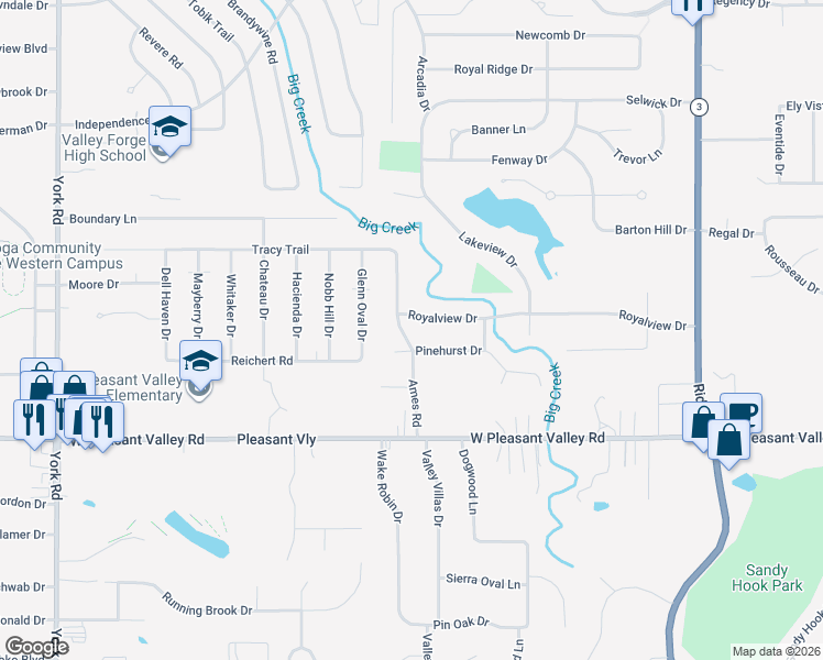 map of restaurants, bars, coffee shops, grocery stores, and more near 8797 Royalview Drive in Parma