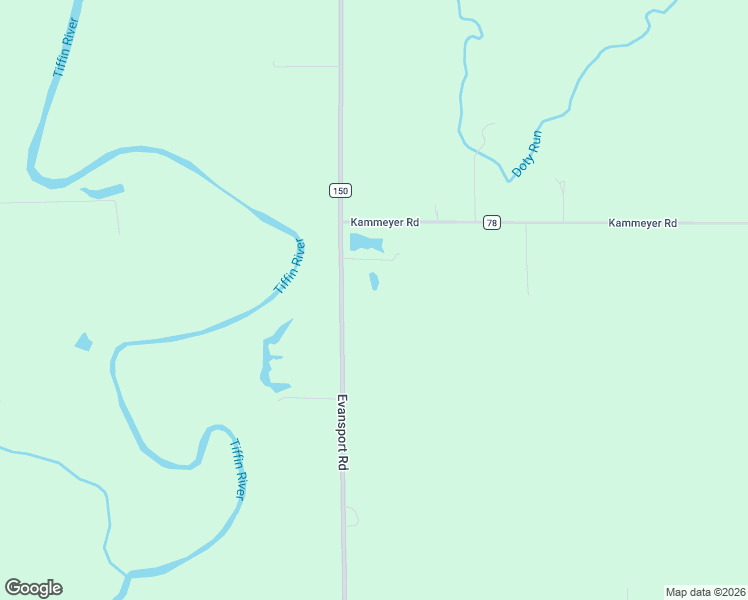 map of restaurants, bars, coffee shops, grocery stores, and more near 5141 Evansport Road in Defiance