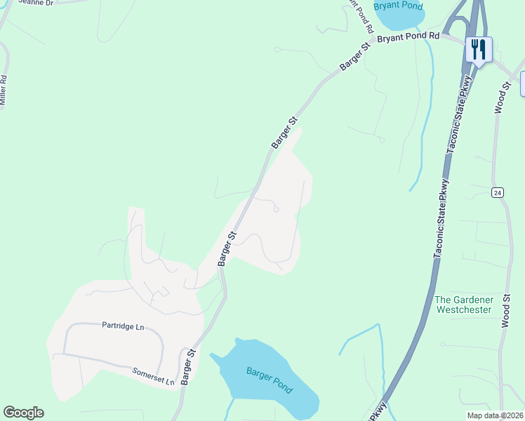map of restaurants, bars, coffee shops, grocery stores, and more near 230 Barger Street in Putnam Valley