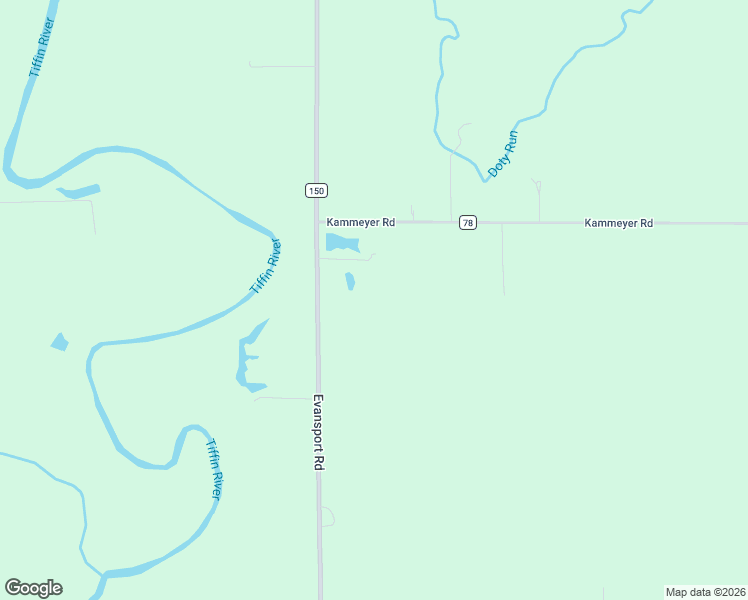 map of restaurants, bars, coffee shops, grocery stores, and more near 5141 Evansport Road in Defiance