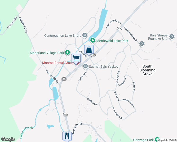 map of restaurants, bars, coffee shops, grocery stores, and more near 81 Duelk Avenue in Monroe