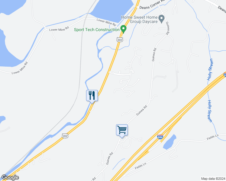 map of restaurants, bars, coffee shops, grocery stores, and more near 5404 Appletree Lane in Brewster