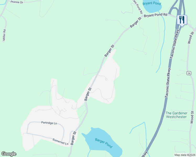 map of restaurants, bars, coffee shops, grocery stores, and more near 230 Barger Street in Putnam Valley