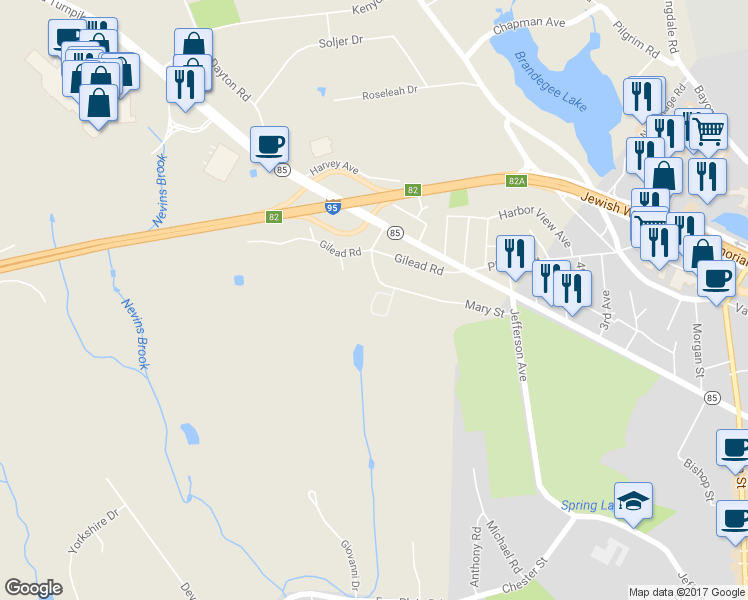 map of restaurants, bars, coffee shops, grocery stores, and more near 36 Mary Street in Waterford