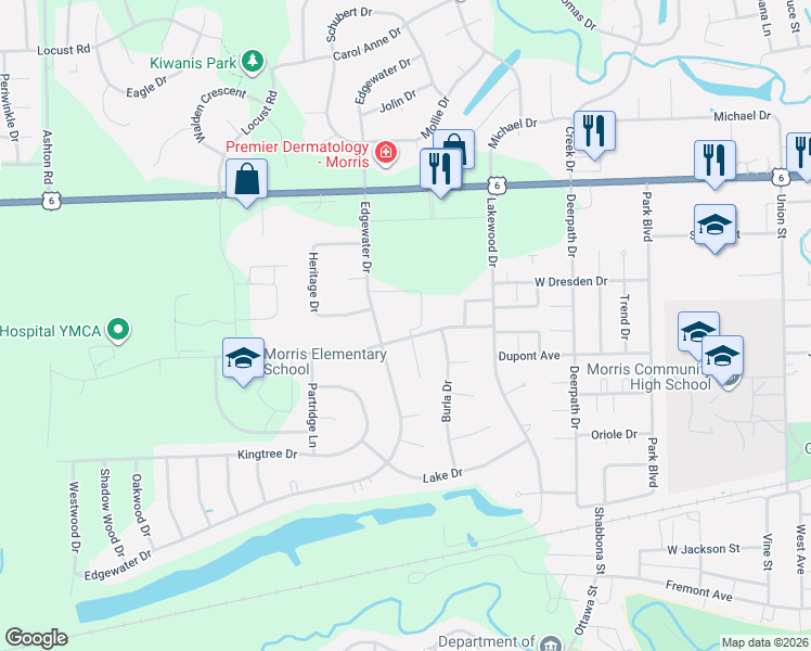 map of restaurants, bars, coffee shops, grocery stores, and more near 1550 Dupont Avenue in Morris