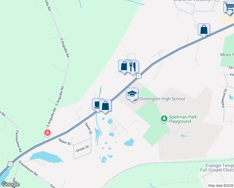 map of restaurants, bars, coffee shops, grocery stores, and more near in Stonington