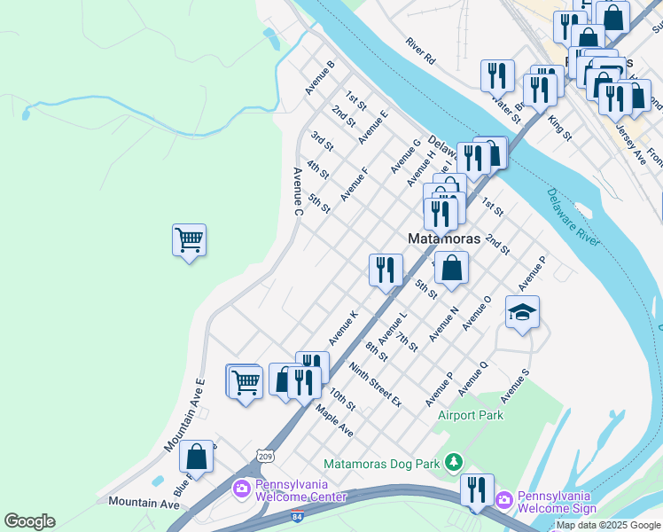 map of restaurants, bars, coffee shops, grocery stores, and more near 706 Avenue H in Matamoras