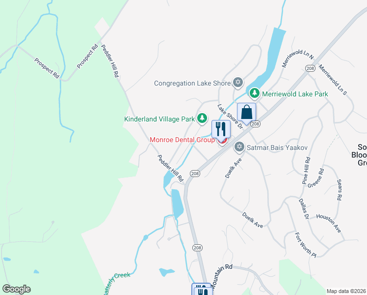 map of restaurants, bars, coffee shops, grocery stores, and more near 36 Tanager Road in South Blooming Grove