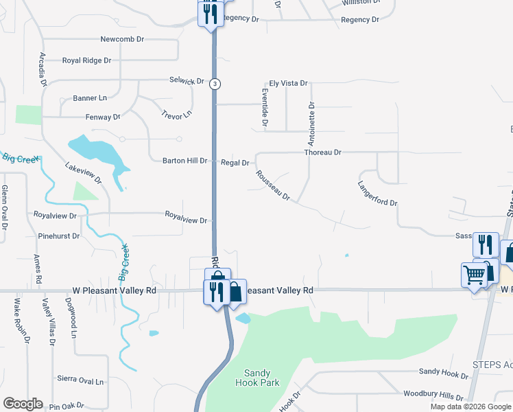 map of restaurants, bars, coffee shops, grocery stores, and more near 6809 Lido Court in Parma