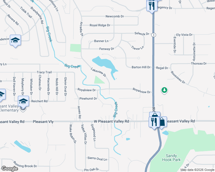 map of restaurants, bars, coffee shops, grocery stores, and more near 7289 Lakeview Drive in Parma
