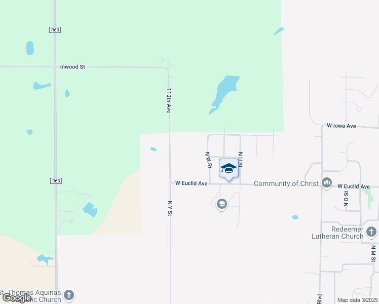 map of restaurants, bars, coffee shops, grocery stores, and more near 908 North Y Street in Indianola