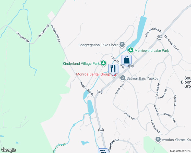 map of restaurants, bars, coffee shops, grocery stores, and more near 37 Stonegate Drive in Monroe