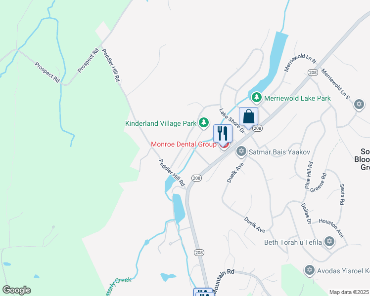 map of restaurants, bars, coffee shops, grocery stores, and more near 36 Tanager Road in South Blooming Grove