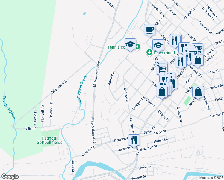 map of restaurants, bars, coffee shops, grocery stores, and more near 113 Cheyenne Drive in Old Forge