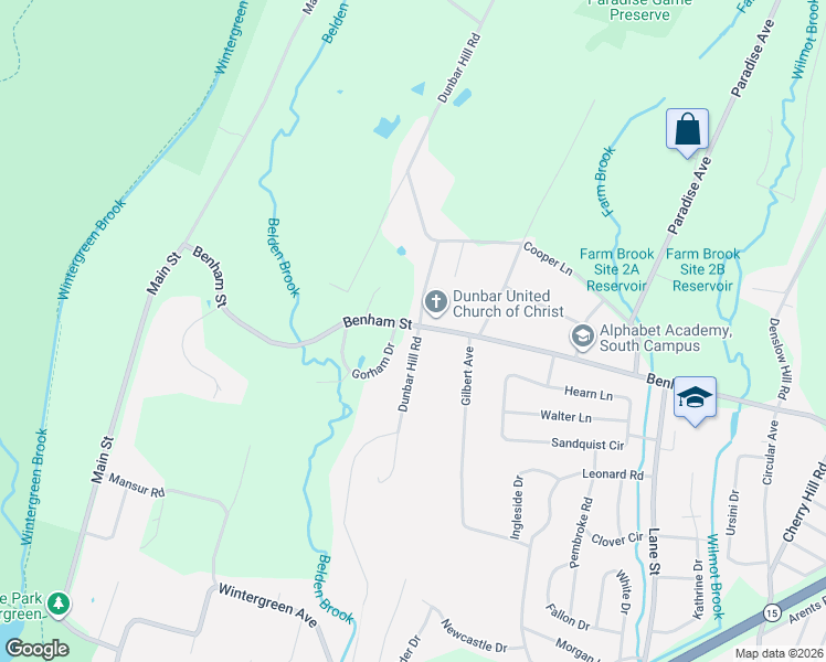 map of restaurants, bars, coffee shops, grocery stores, and more near 380 Dunbar Hill Road in Hamden
