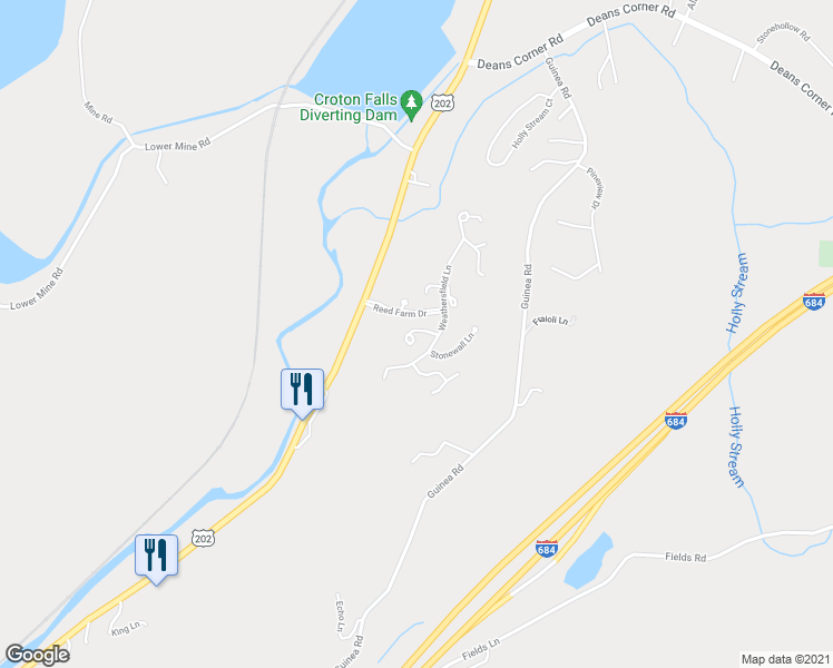 map of restaurants, bars, coffee shops, grocery stores, and more near 206 Driftway Lane in Brewster