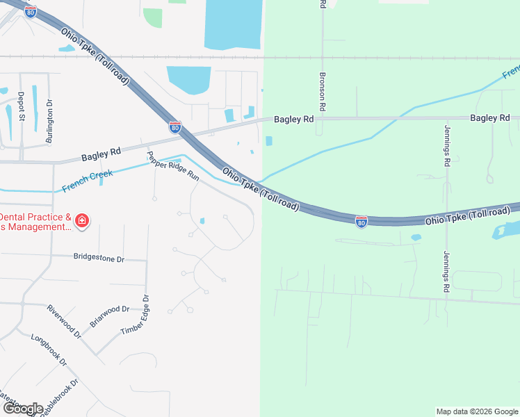map of restaurants, bars, coffee shops, grocery stores, and more near 8844 Hazelwood Run in North Ridgeville