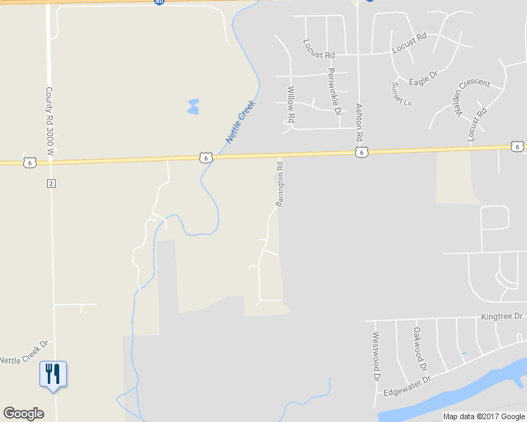 map of restaurants, bars, coffee shops, grocery stores, and more near 5825 Barrington Road in Morris